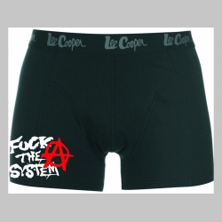 Anarchy - Fuck The System čierne trenírky BOXER s tlačeným logom,  top kvalita 95%bavlna 5%elastan